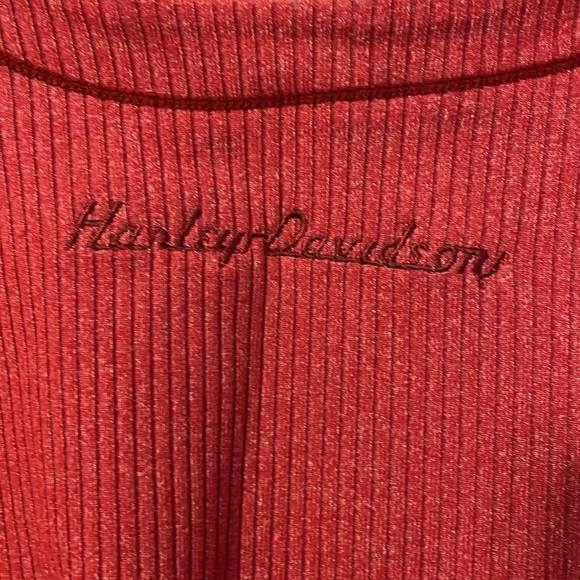 Harley Davidson Embroidered Ribbed Crop Top Maroon size M - Picture 5 of 14